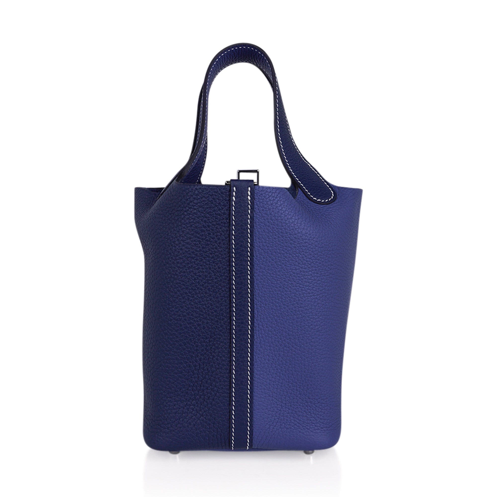 Picotin Eclat Lock 18 Bag Blue Sapphire and Blue Brighton with Palladium Hardware