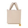 Lock 18 Bag Craie Gold Hardware Clemence Leather