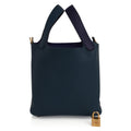 Picotin Lock 18 Bag Vert Cypress / Blue Nuit / Black Tote Clemence Gold