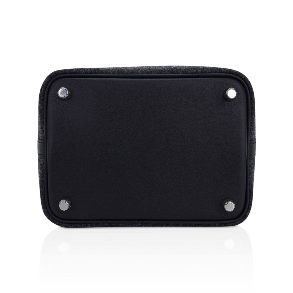 Picotin Lock Touch 18 Charcoal Gray Feutre with Swift Leather Tote Bag