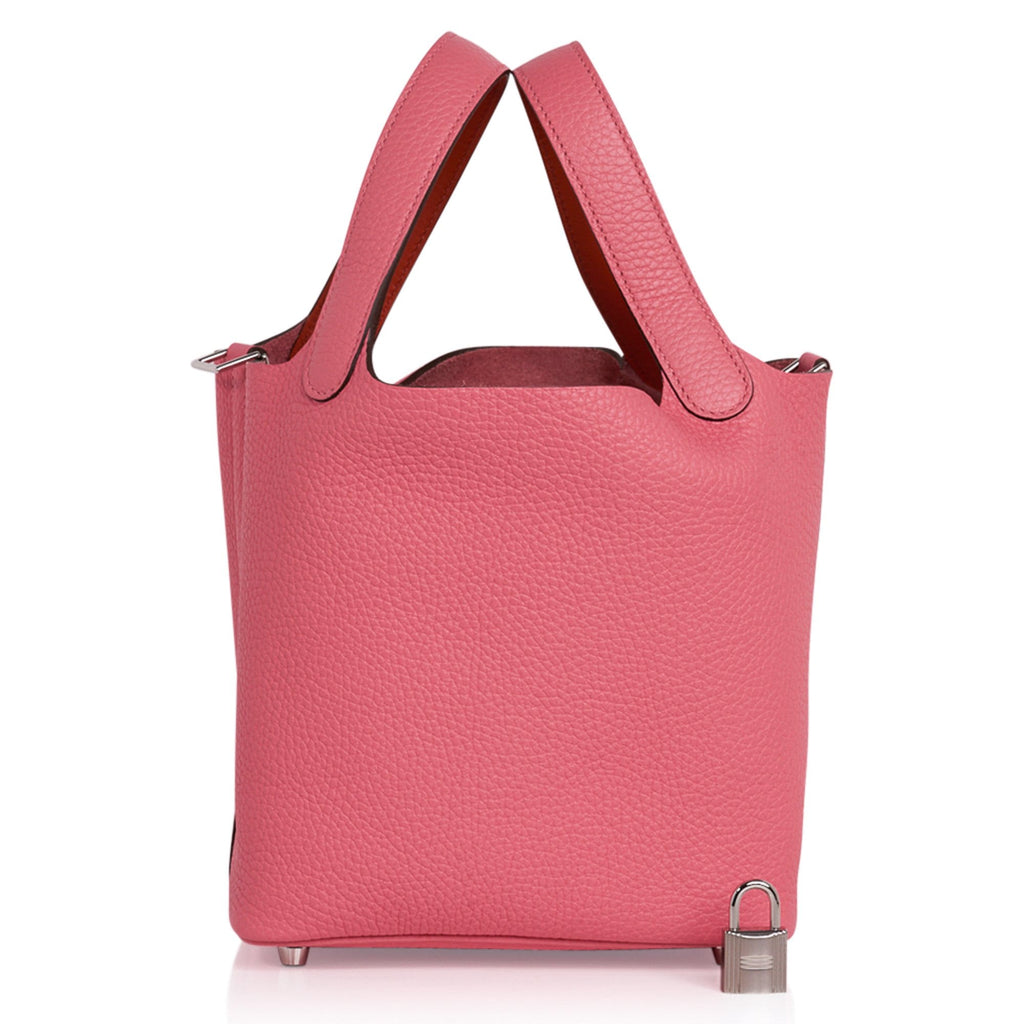 Picotin Lock 18 Eclat Bag Rose Azalee / Terre Battue Tote Clemence Palladium