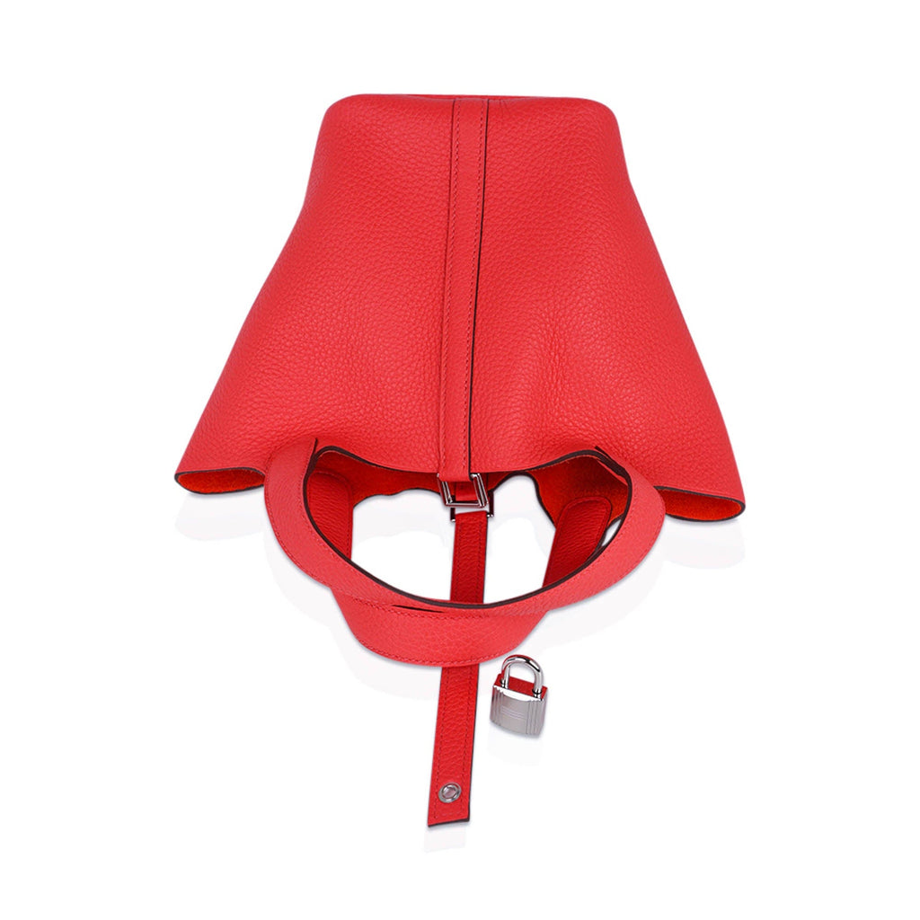 Picotin Lock 18 Rose Mexico Bag with Palladium Hardware