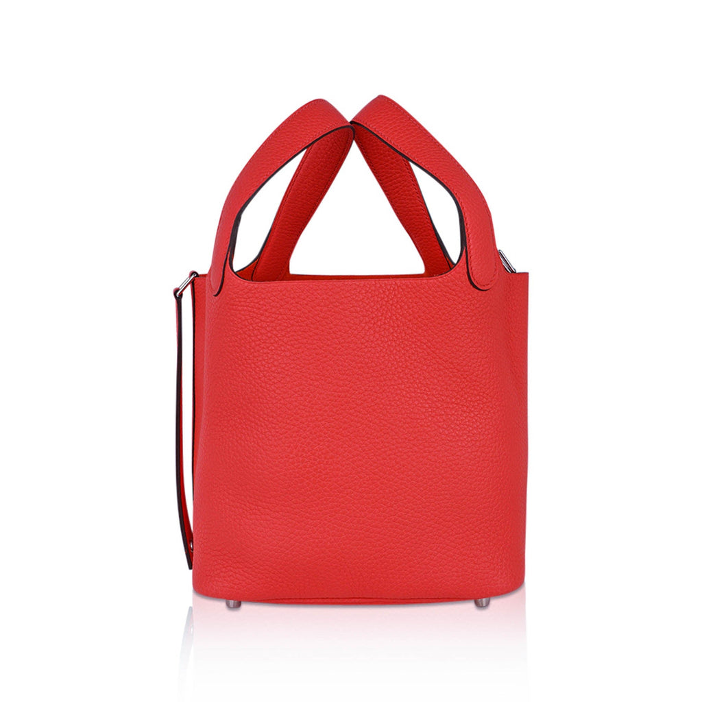 Picotin Lock 18 Rose Mexico Bag with Palladium Hardware