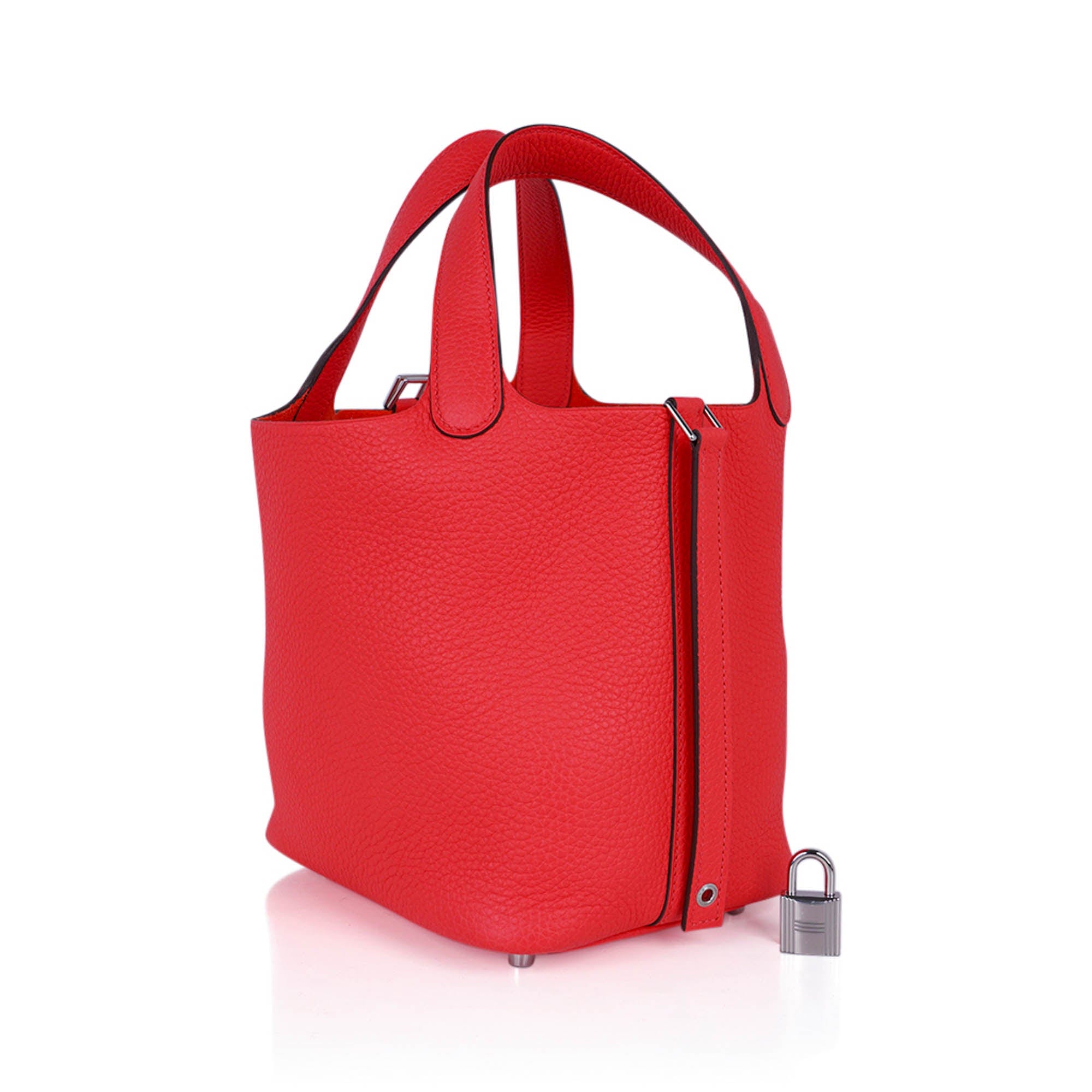 Picotin Lock 18 Rose Mexico Bag with Palladium Hardware