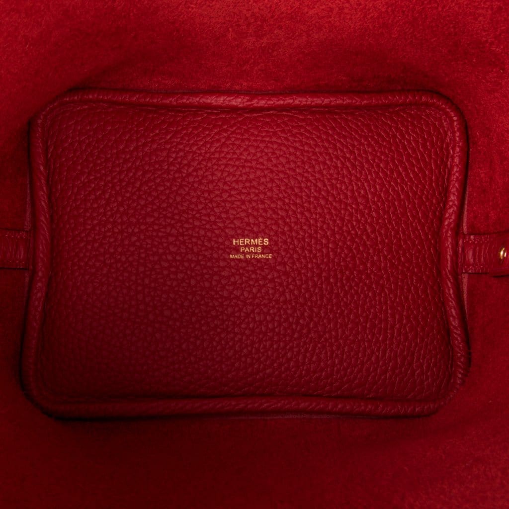 Picotin Lock 18 Rouge Casaque Clemence Gold Hardware