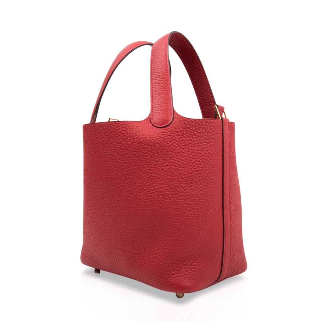 Picotin Lock 18 Rouge Casaque Clemence Gold Hardware