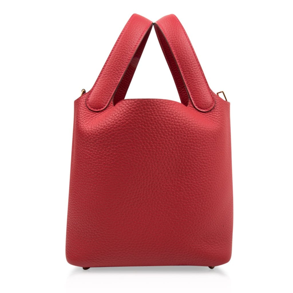 Picotin Lock 18 Rouge Casaque Clemence Gold Hardware