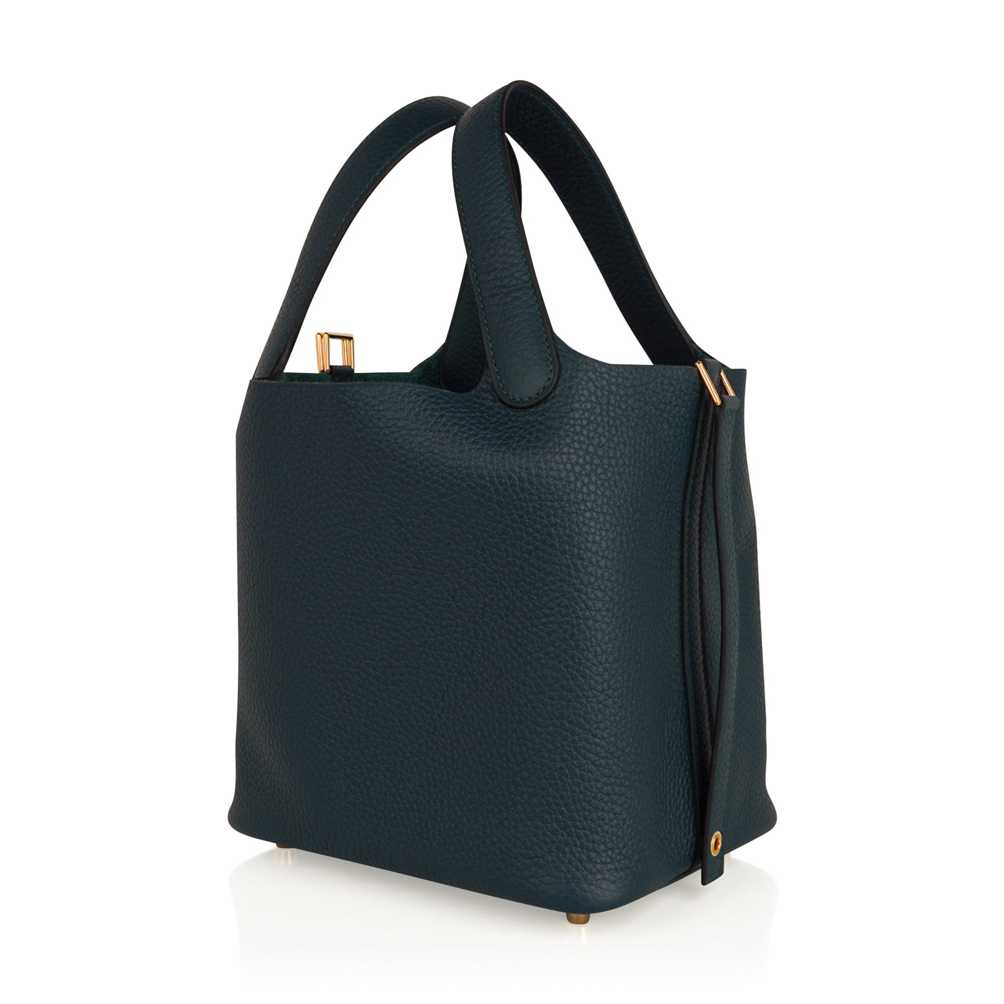 Lock 18 Bag Vert Cypress Gold Hardware Clemence Leather