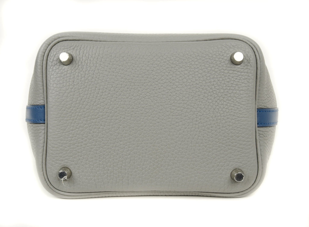 Picotin Lock Touch Bag 18cm Gris Mouette Blue Agate Limited Edition New