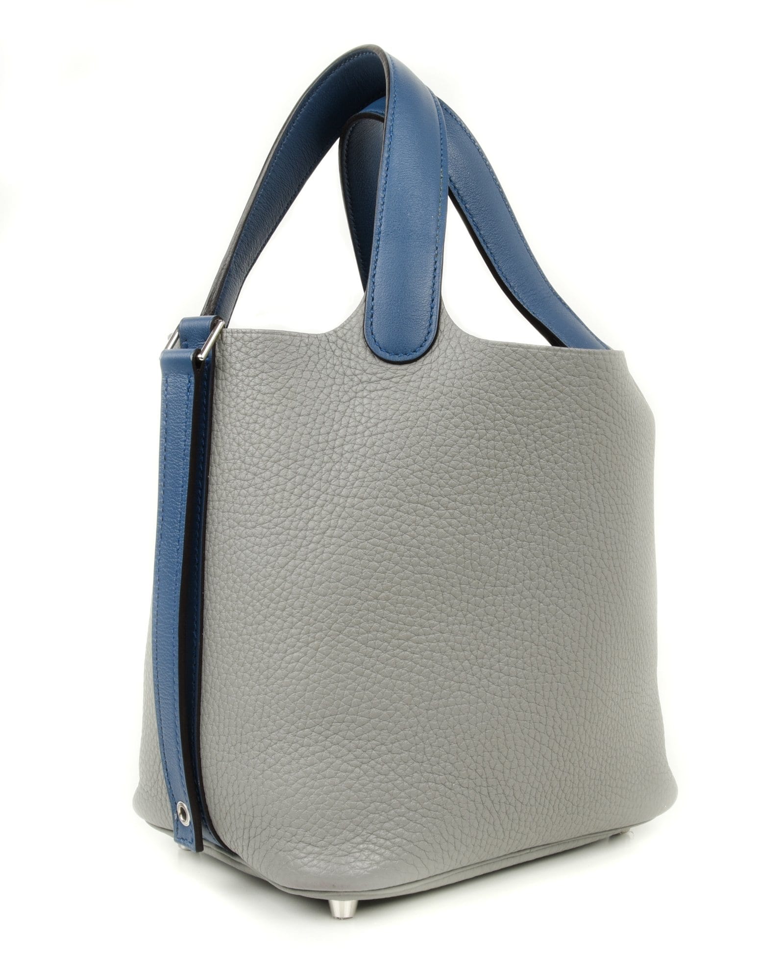 Picotin Lock Touch Bag 18cm Gris Mouette Blue Agate Limited Edition New