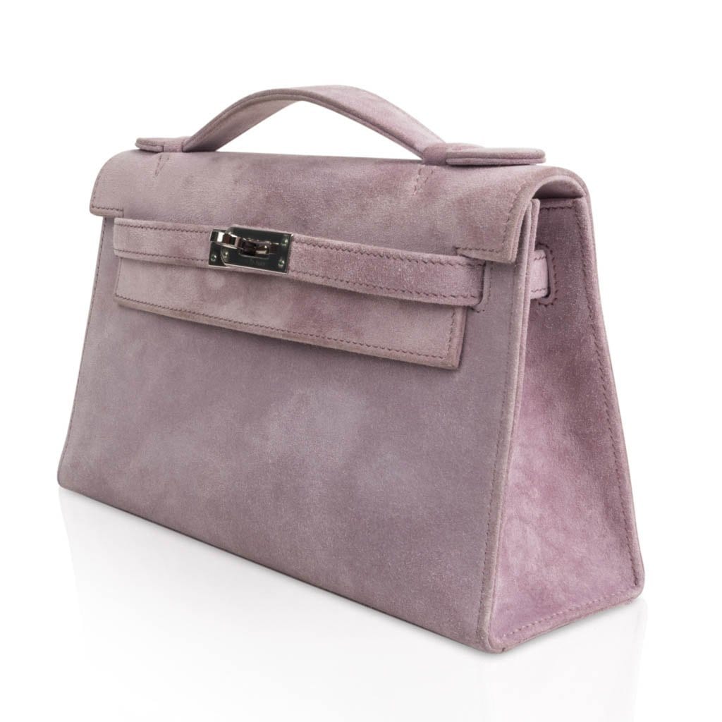 Kelly Pochette Lilac Doblis Suede Palladium