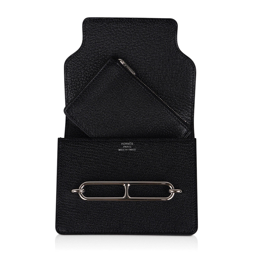 Roulis Slim Wallet Belt Bag Black Palladium Chevre