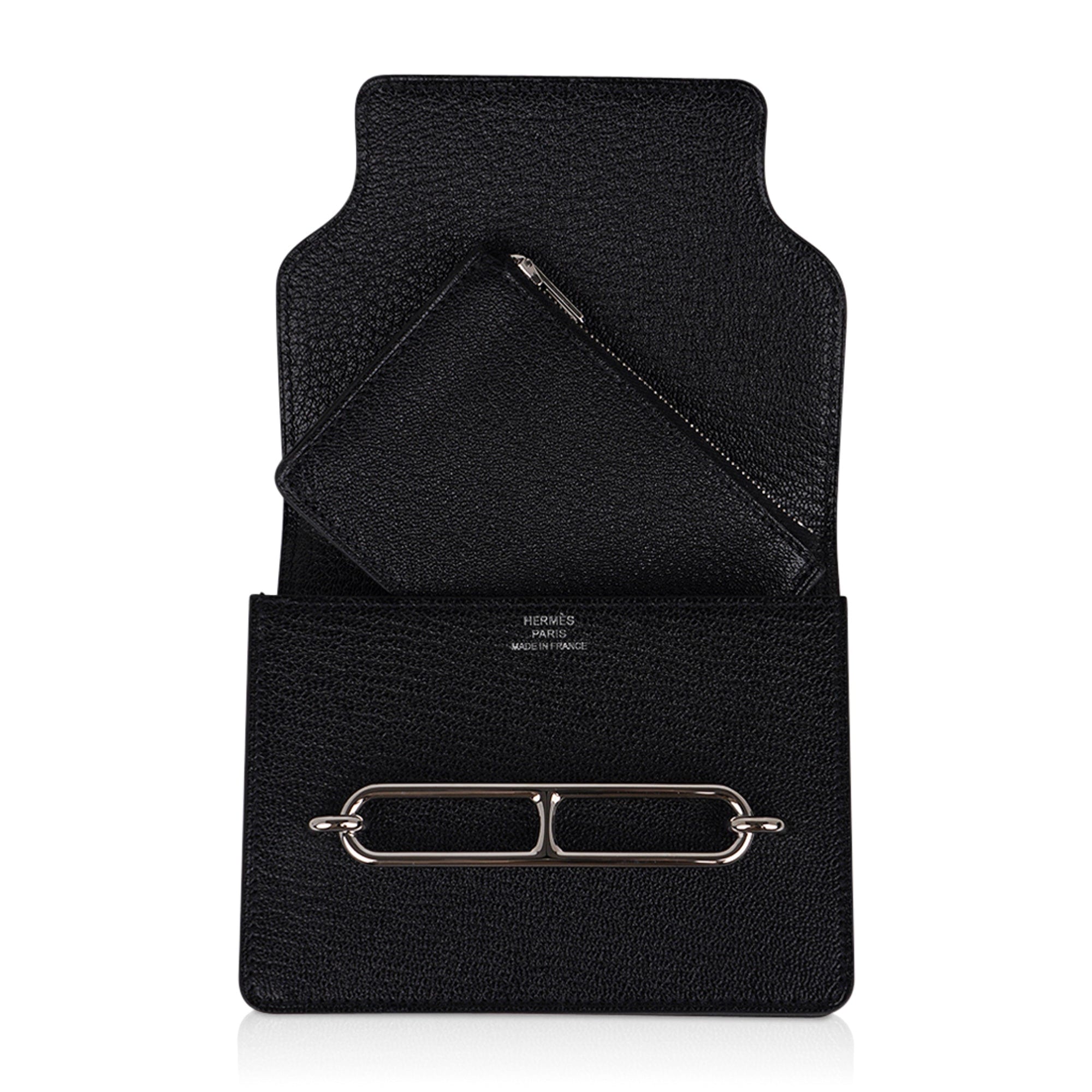 Roulis Slim Wallet Belt Bag Black Palladium Chevre