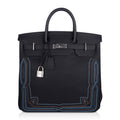Limited Edition HAC Western Birkin 40 Bag Runway Embroidered Black Togo Leather with Palladium Hardware