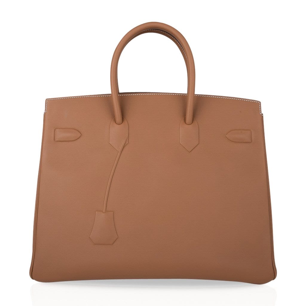 Shadow Birkin 35 Bag Limited Edition Gold Evercalf Leather New