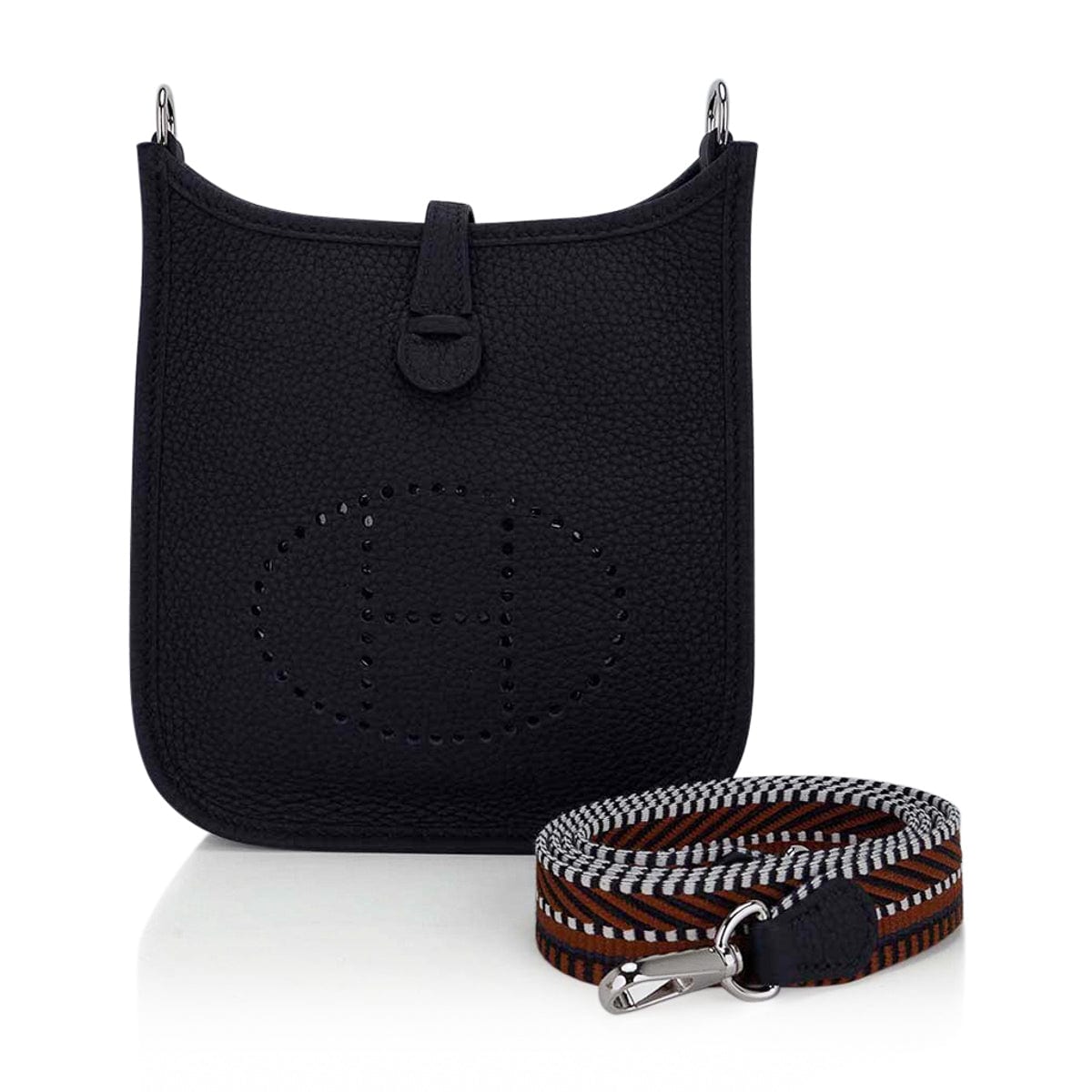 Mini Evelyne TPM Bag Black Clemence Leather Cavale Strap with Palladium Hardware