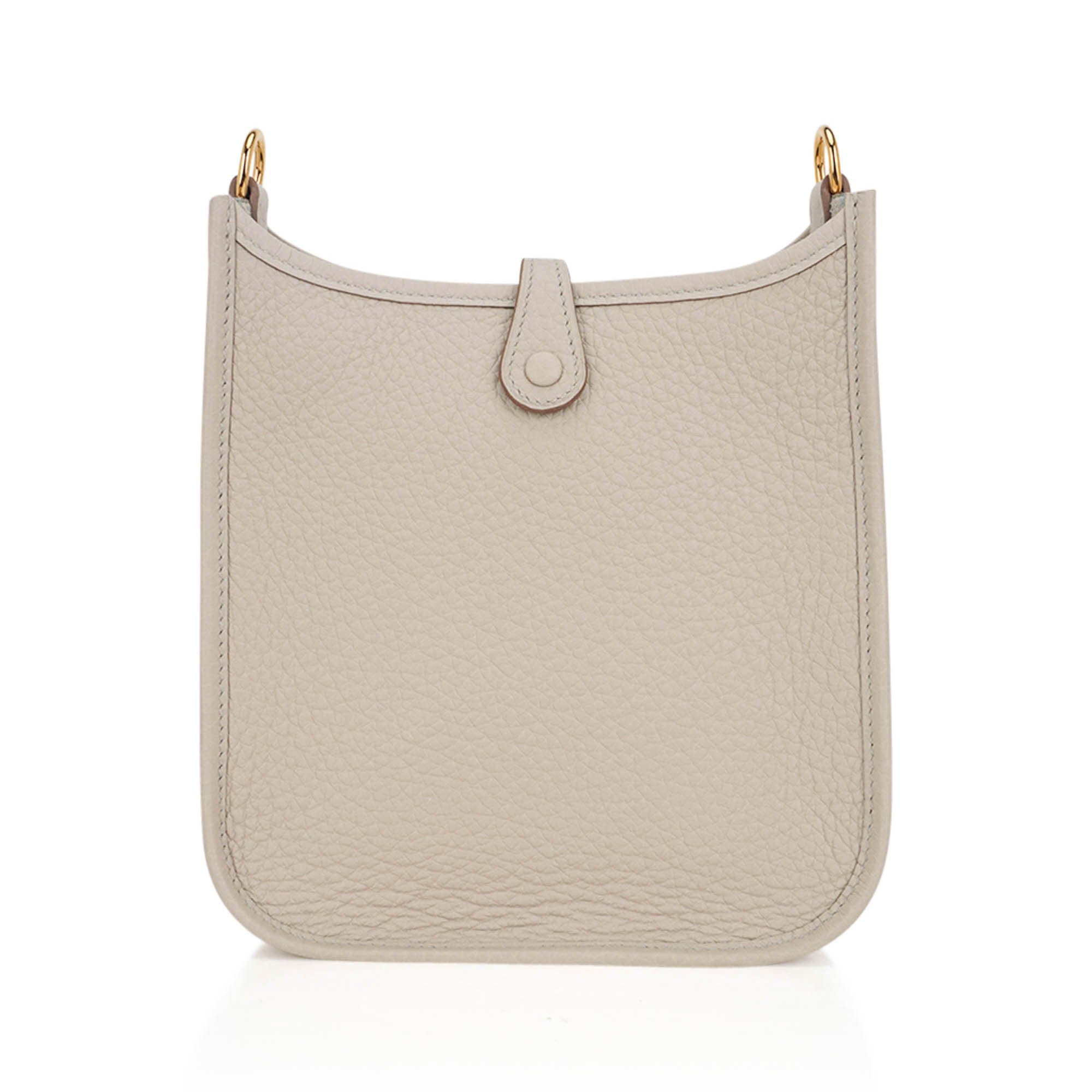 Mini Evelyne TPM Bag Beton Clemence Leather with Gold Hardware