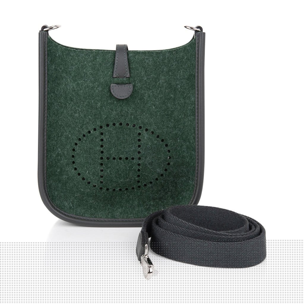 Evelyne TPM Bag Vert Anglais Feutre Vert Cypress Swift Leather Trim