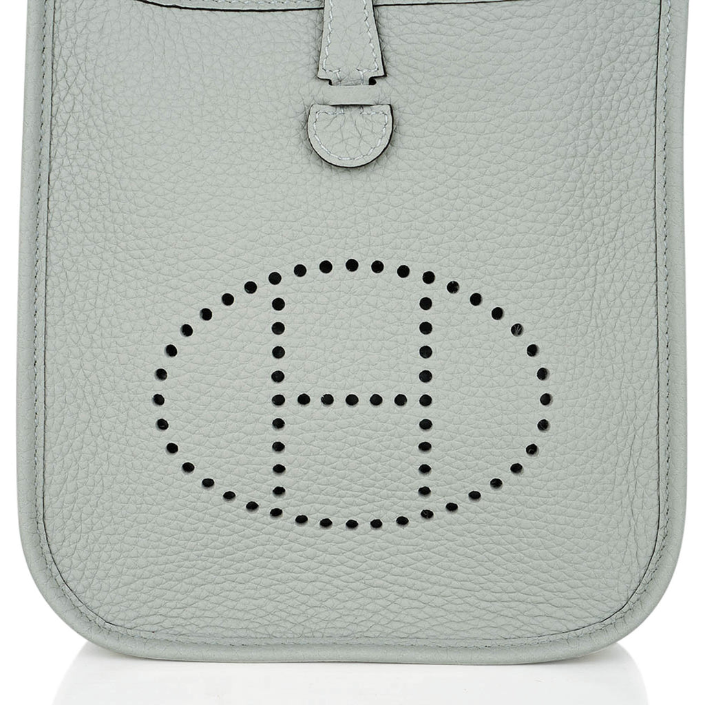 Mini Evelyne TPM Bag Gris Neve Clemence Leather with Gold Hardware