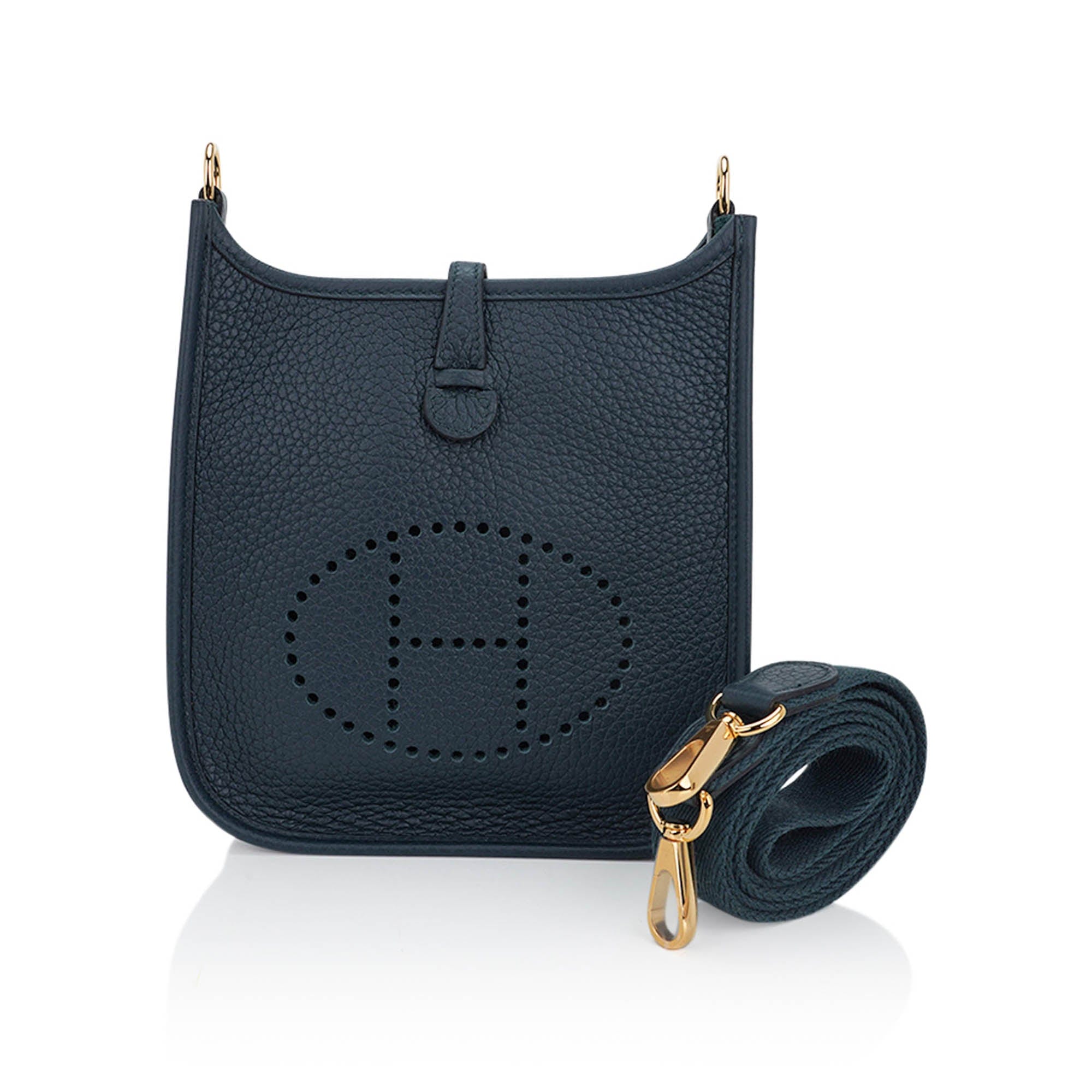 Mini Evelyne III TPM Crossbody Bag Vert Rousseau Clemence with Gold