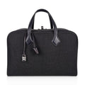 Hermes Victoria ll Fourre-Tout 43 Travel Bag Black Toile Palladium Hardware New