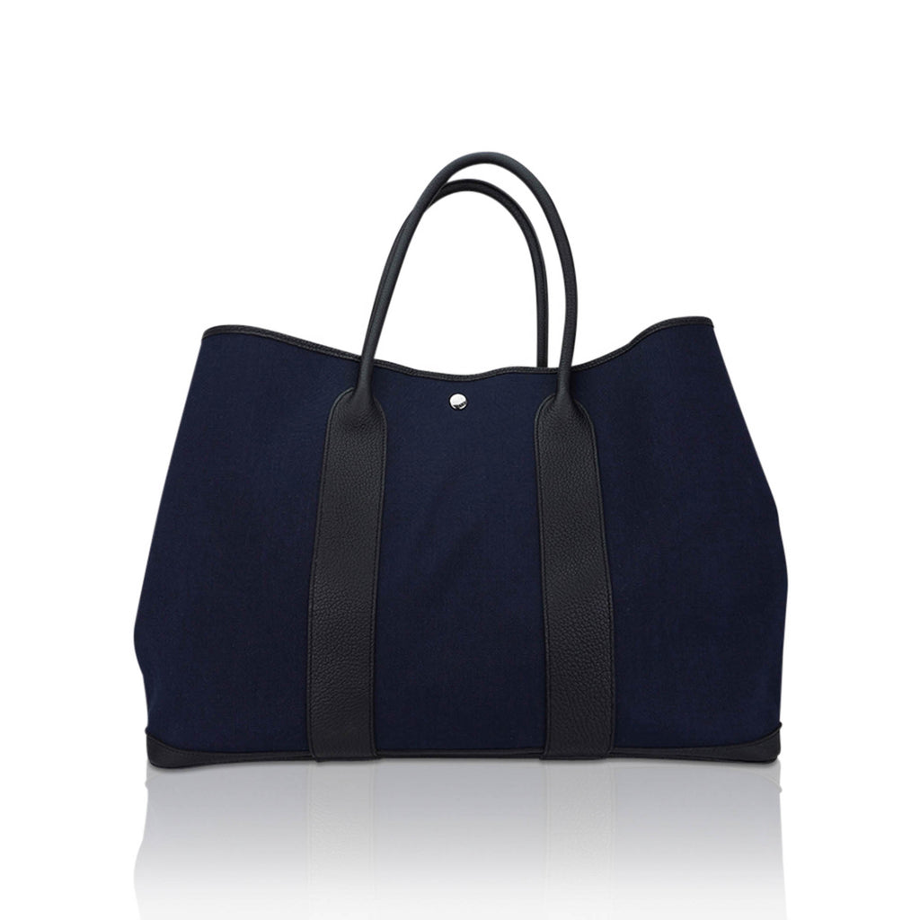 Garden Party Voyage 49 Bag Marine Canvas Black Vache Country Leather