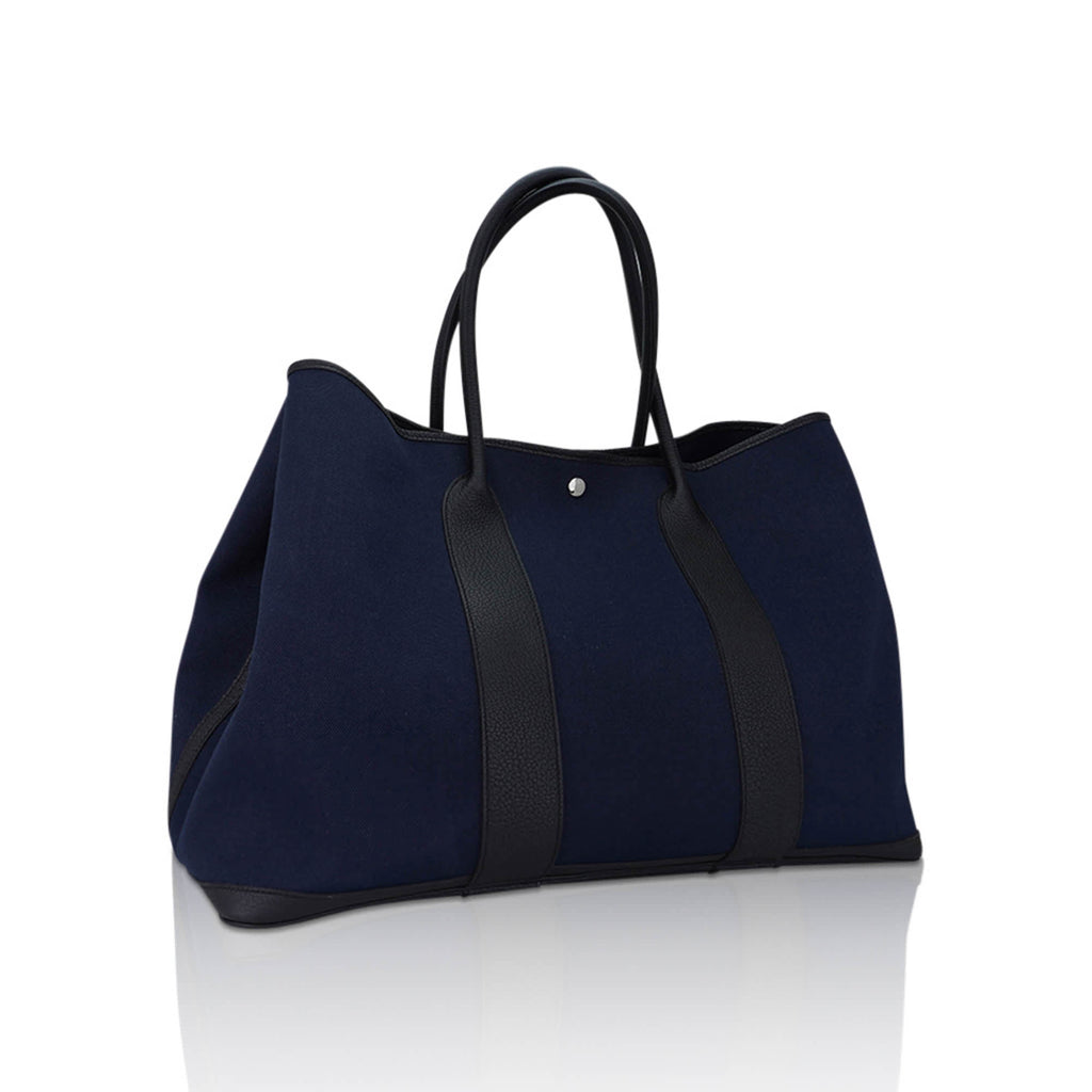 Garden Party Voyage 49 Bag Marine Canvas Black Vache Country Leather