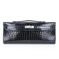 Kelly Cut Diamond Blue Marine Crocodile Bag Exquisite Clutch