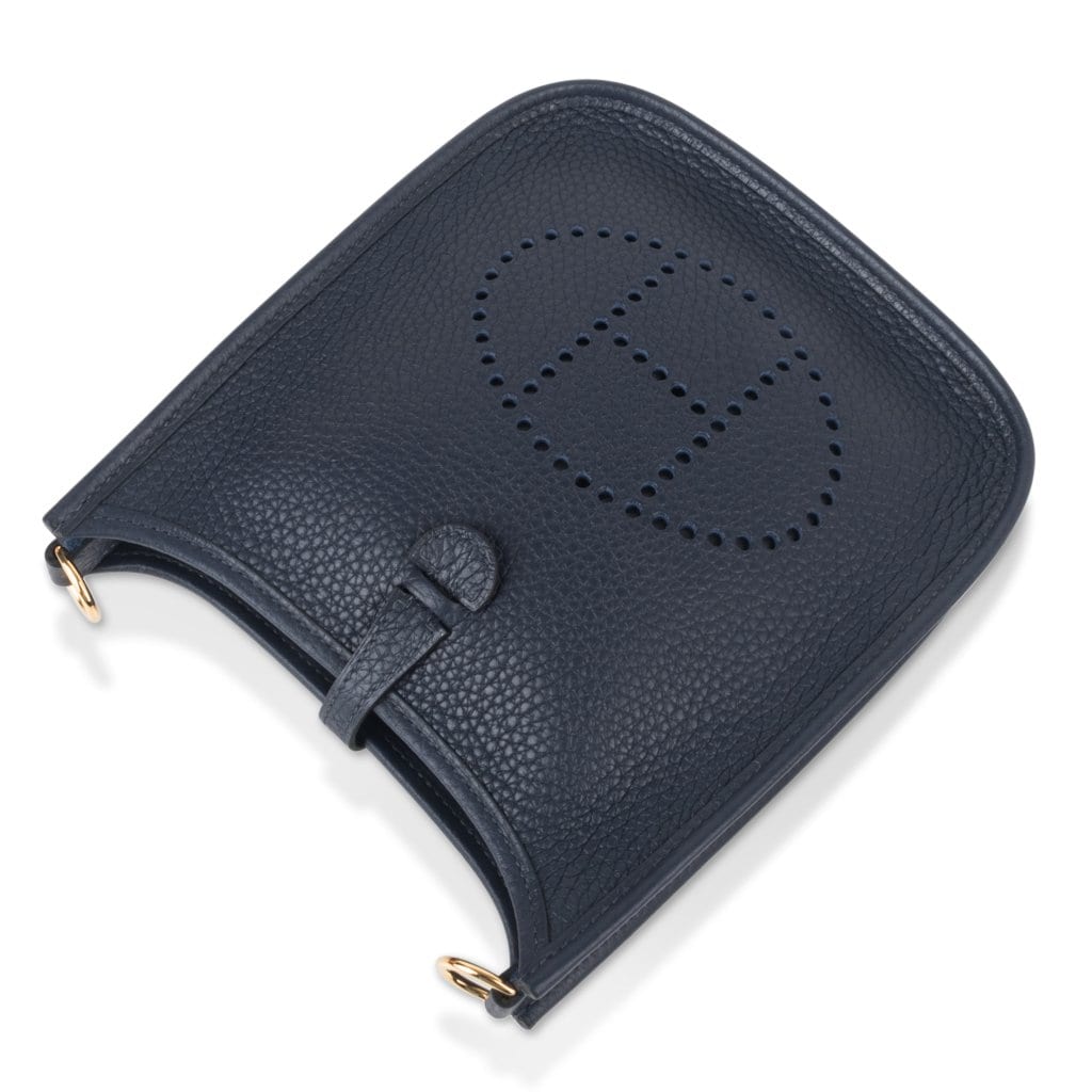Evelyne TPM Bag Blue Nuit Clemence Leather Gold Hardware