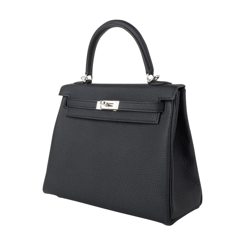 Kelly 25 Bag Black Togo Palladium Hardware (Retourne)