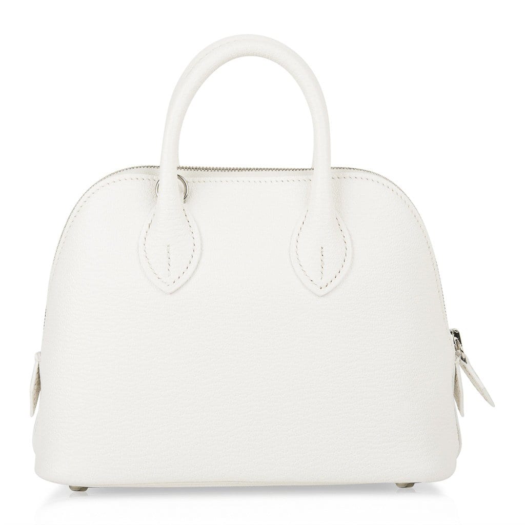 Bolide 1923 Mini Bag White Chevre Leather Palladium Hardware