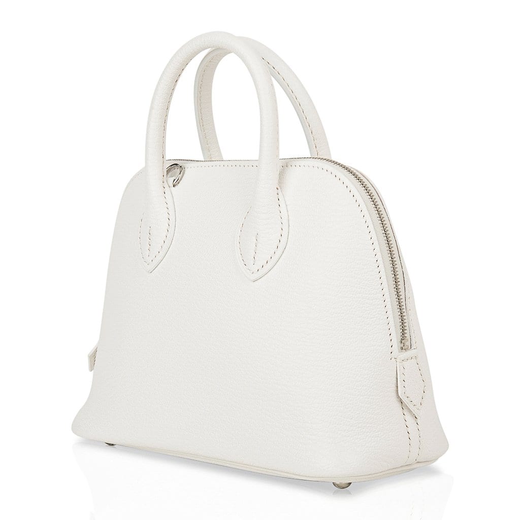 Bolide 1923 Mini Bag White Chevre Leather Palladium Hardware