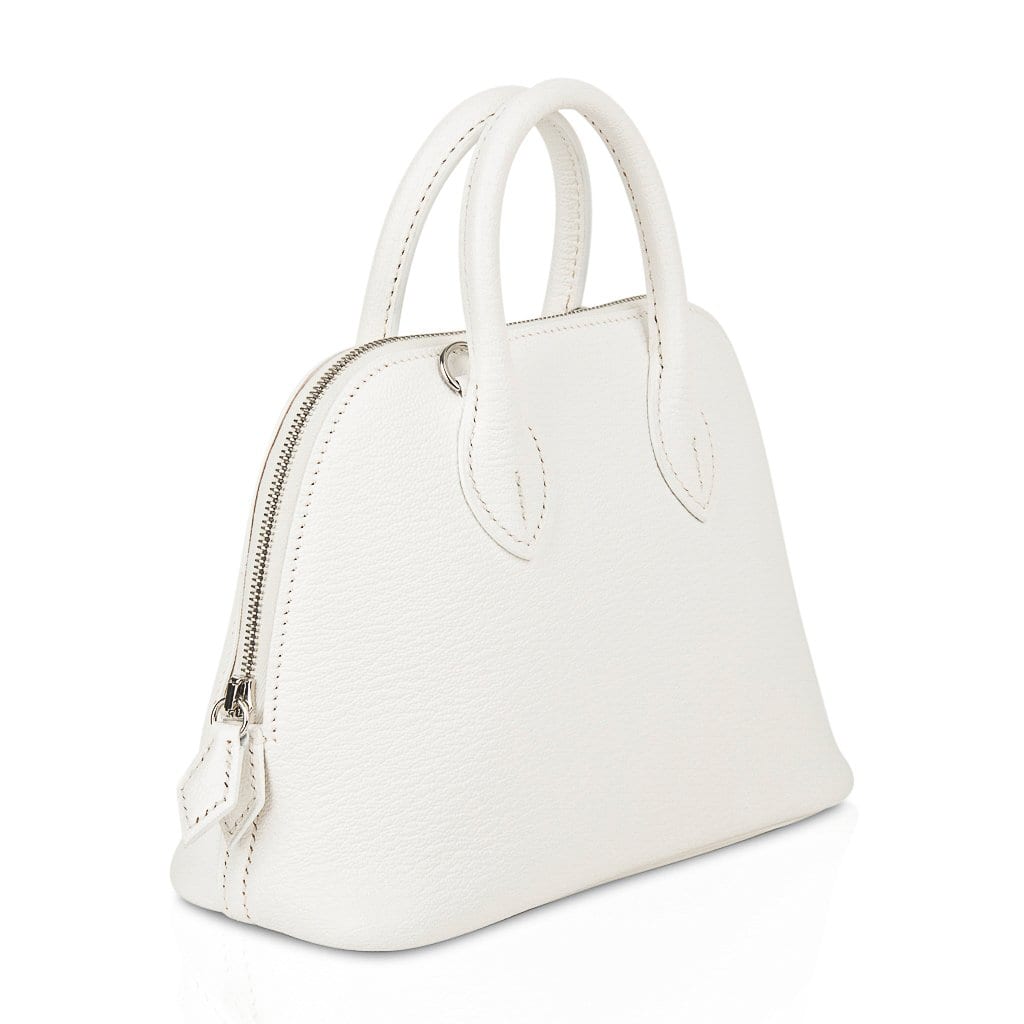Bolide 1923 Mini Bag White Chevre Leather Palladium Hardware