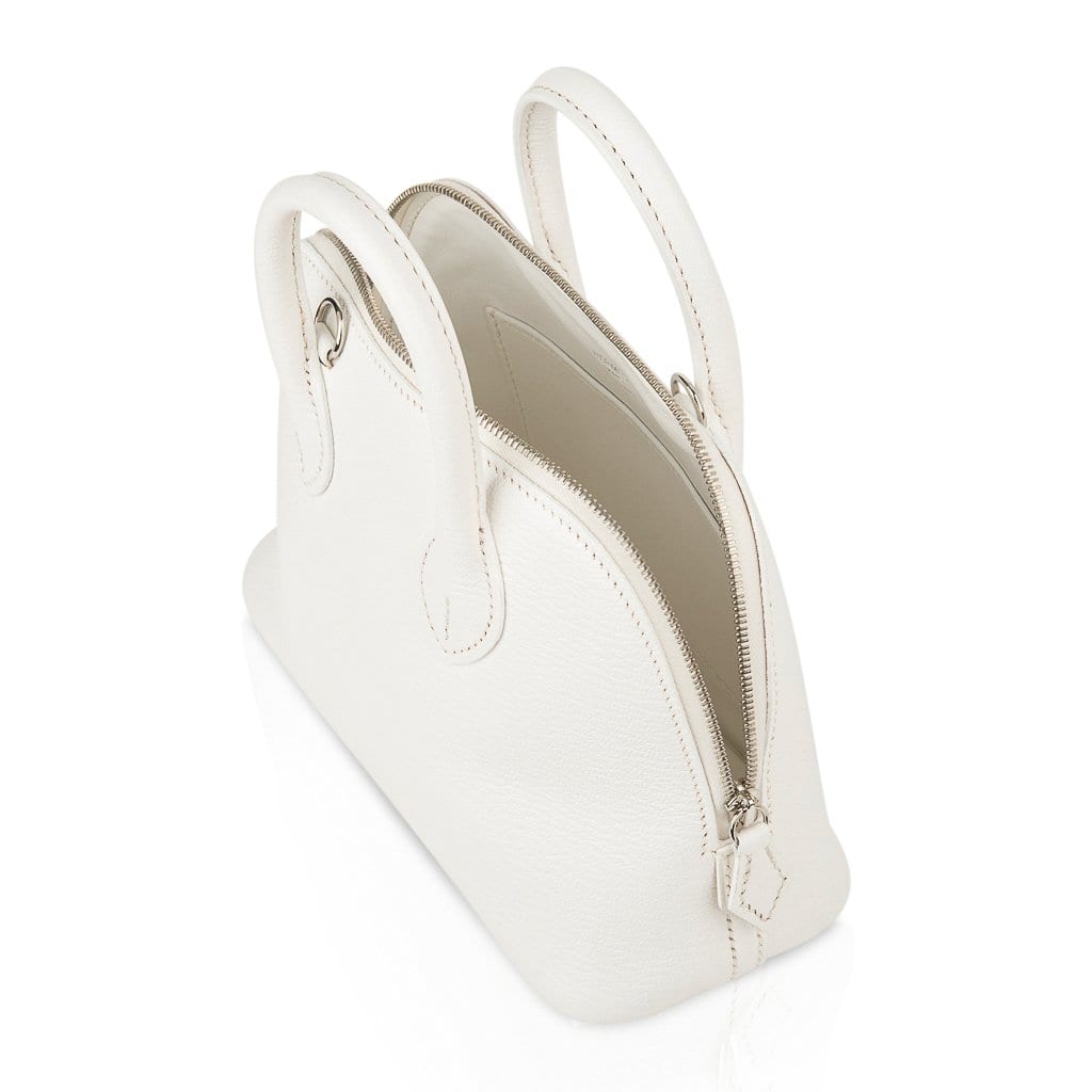 Bolide 1923 Mini Bag White Chevre Leather Palladium Hardware