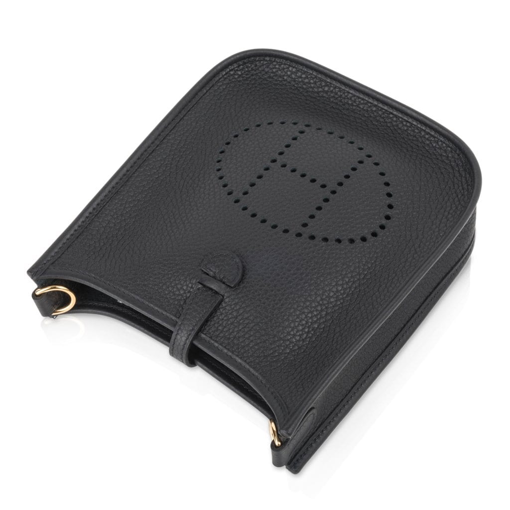 Mini Evelyne TPM Bag Black Clemence Leather with Gold Hardware