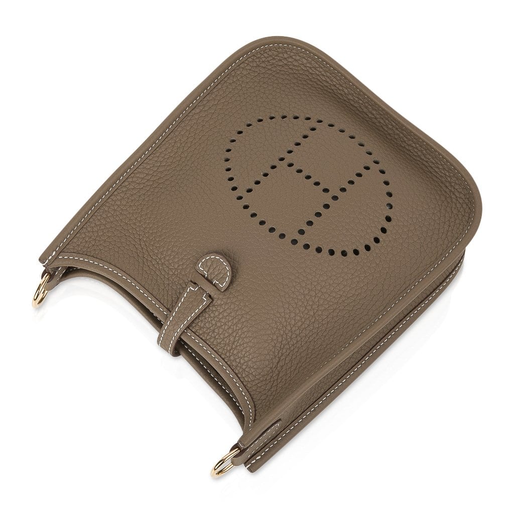 Mini Evelyne TPM Etoupe Clemence Leather Navy Strap Gold Hardware