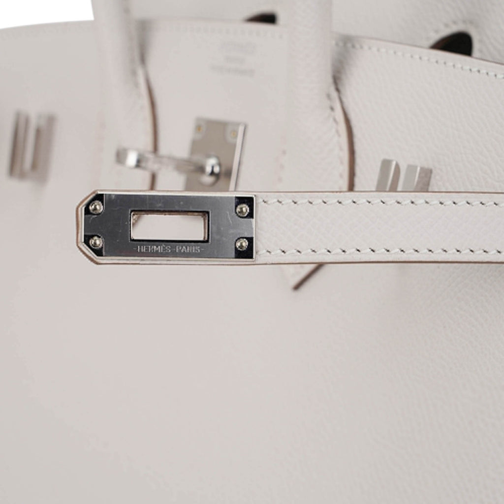 Birkin Sellier 25 Bag Gris Pale Epsom Leather with Palladium Hardware