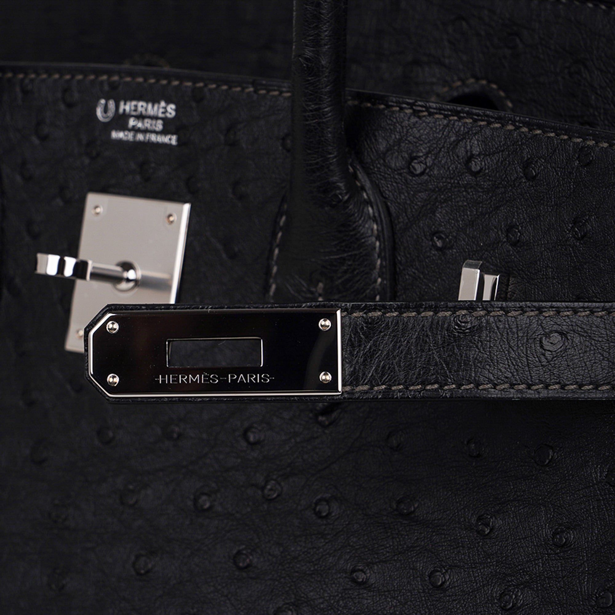 Birkin HSS 30 Bag Black (Noir ) Ostrich Palladium Hardware