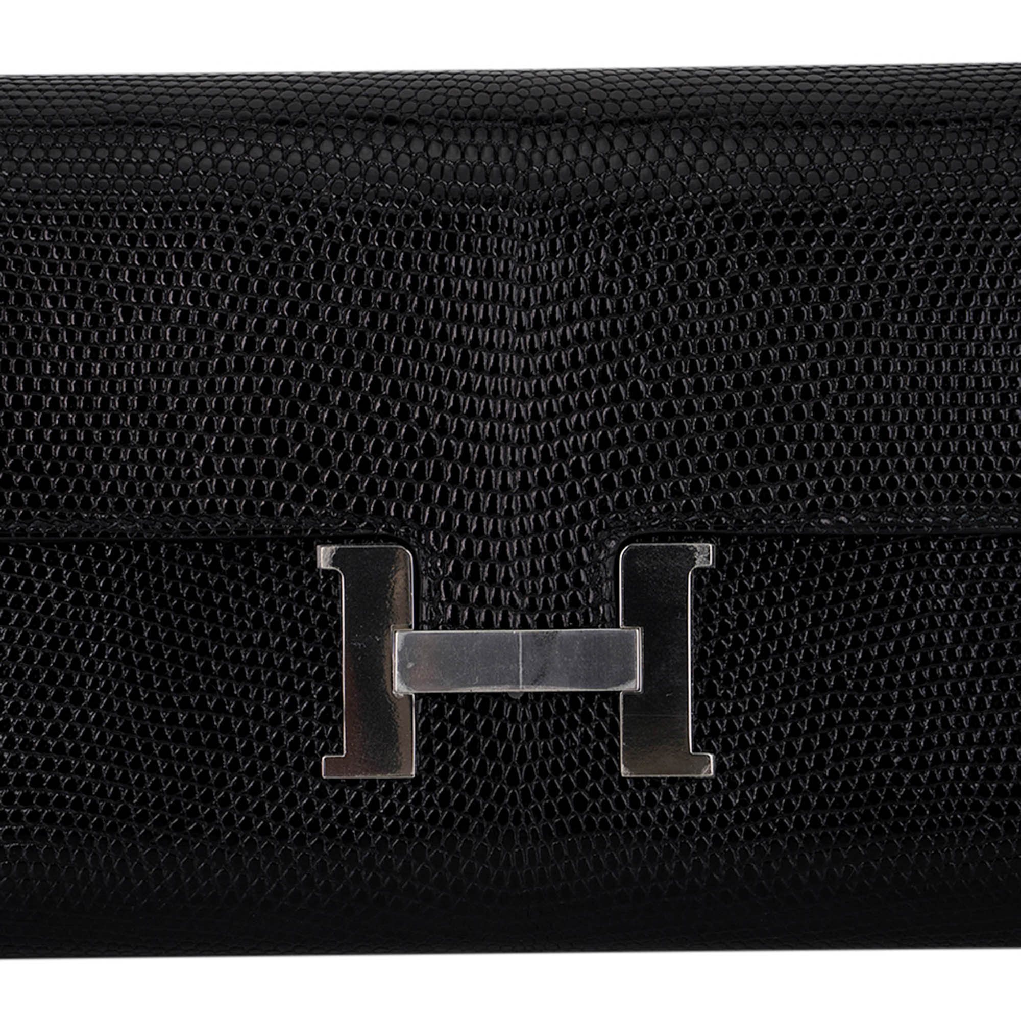 Constance Long To Go Wallet Black Lizard with Palladium Hardware
