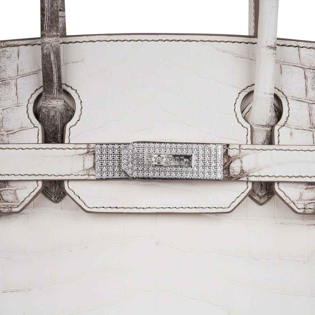 Birkin 30 Bag Diamond Himalaya Blanc Matte Niloticus Crocodile with 18k White Gold Hardware