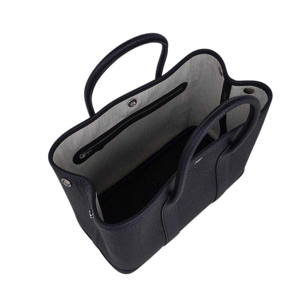 Garden Party 30 Bag Black Vache Country Leather with Palladium Hardware