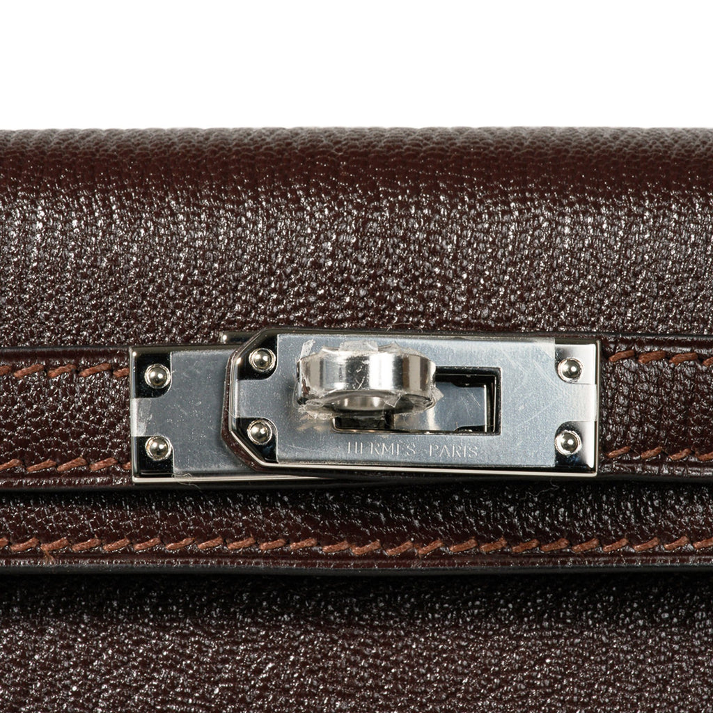 Kelly 20 Bi-Color Mini Sellier Bag Havane / Etrusque Chevre Palladium