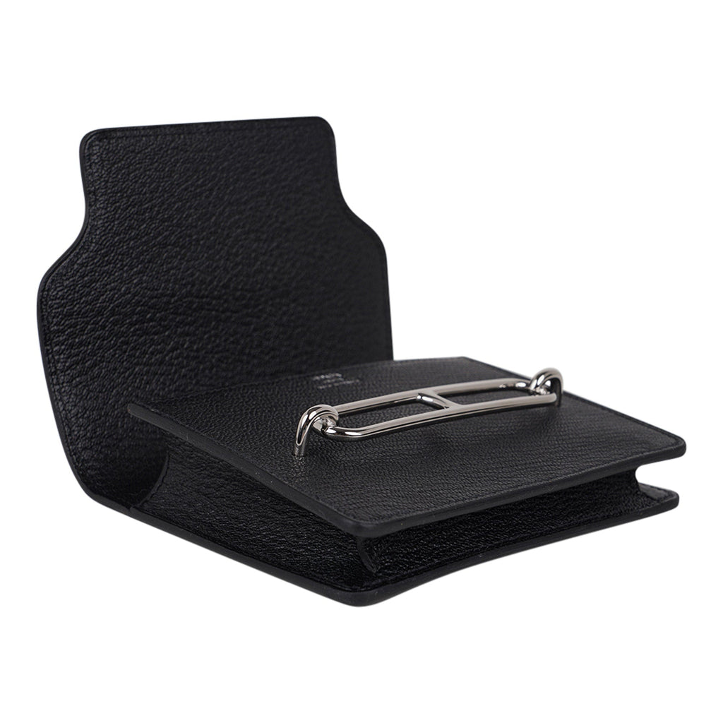 Roulis Slim Wallet Belt Bag Black Palladium Chevre