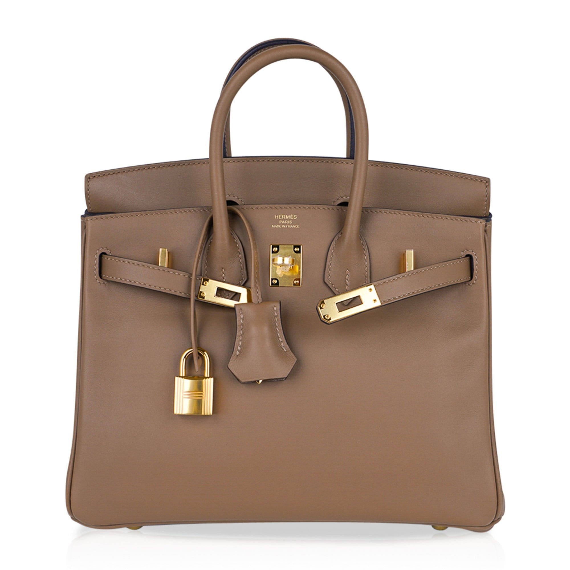 Birkin 25 Beige De Weimar Veau Jonathan Leather Gold Hardware