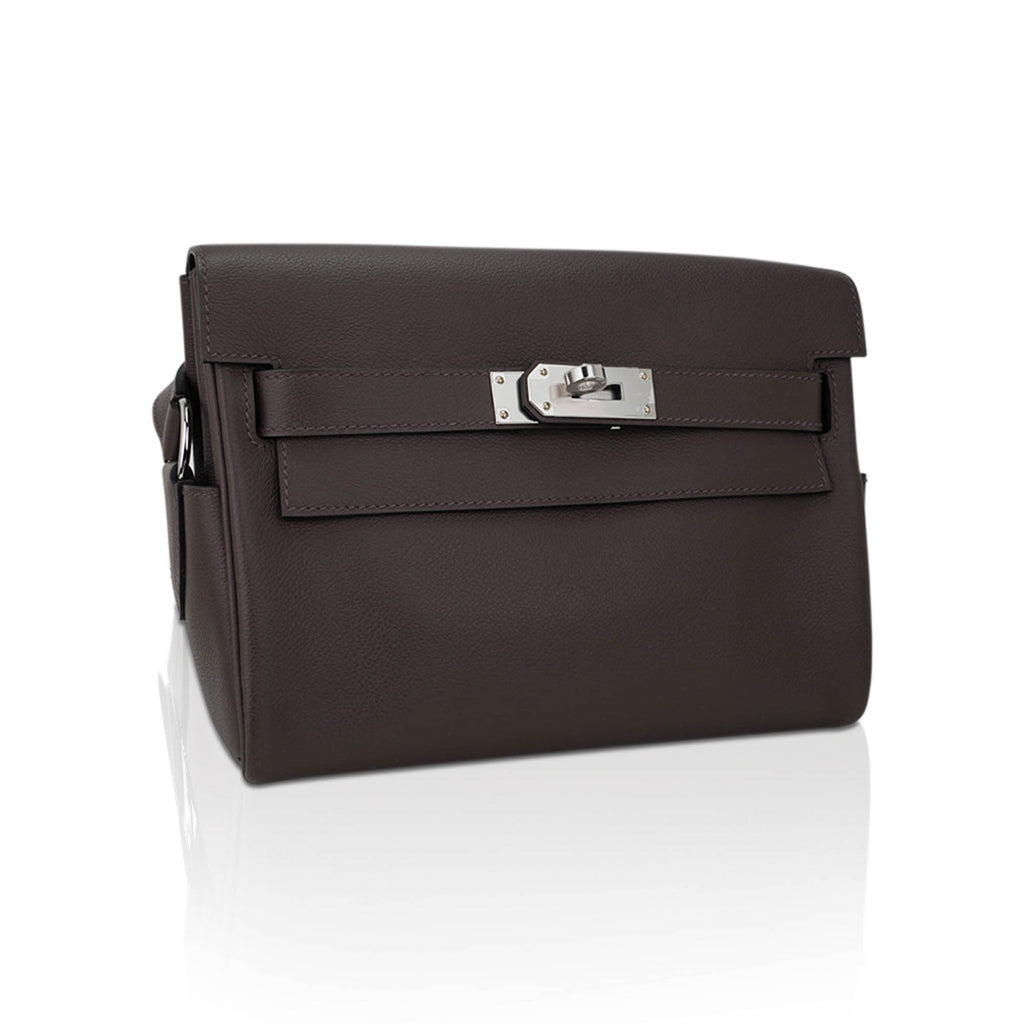 Kelly Messenger 25 Bag Ecorce Evercolor Leather with Palladium Hardware
