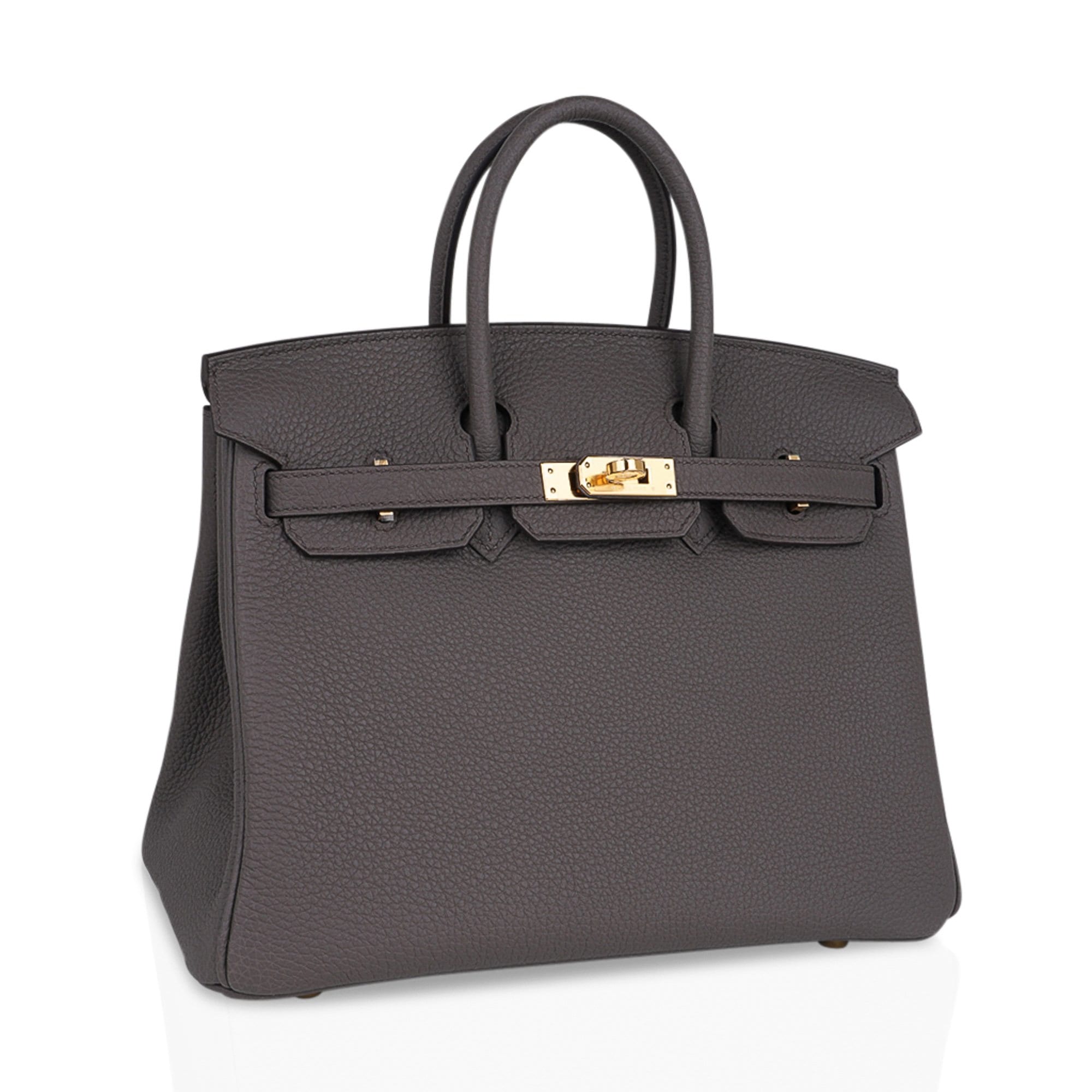 Birkin 25 Bag Etain Gold Hardware Togo Leather New w/Box