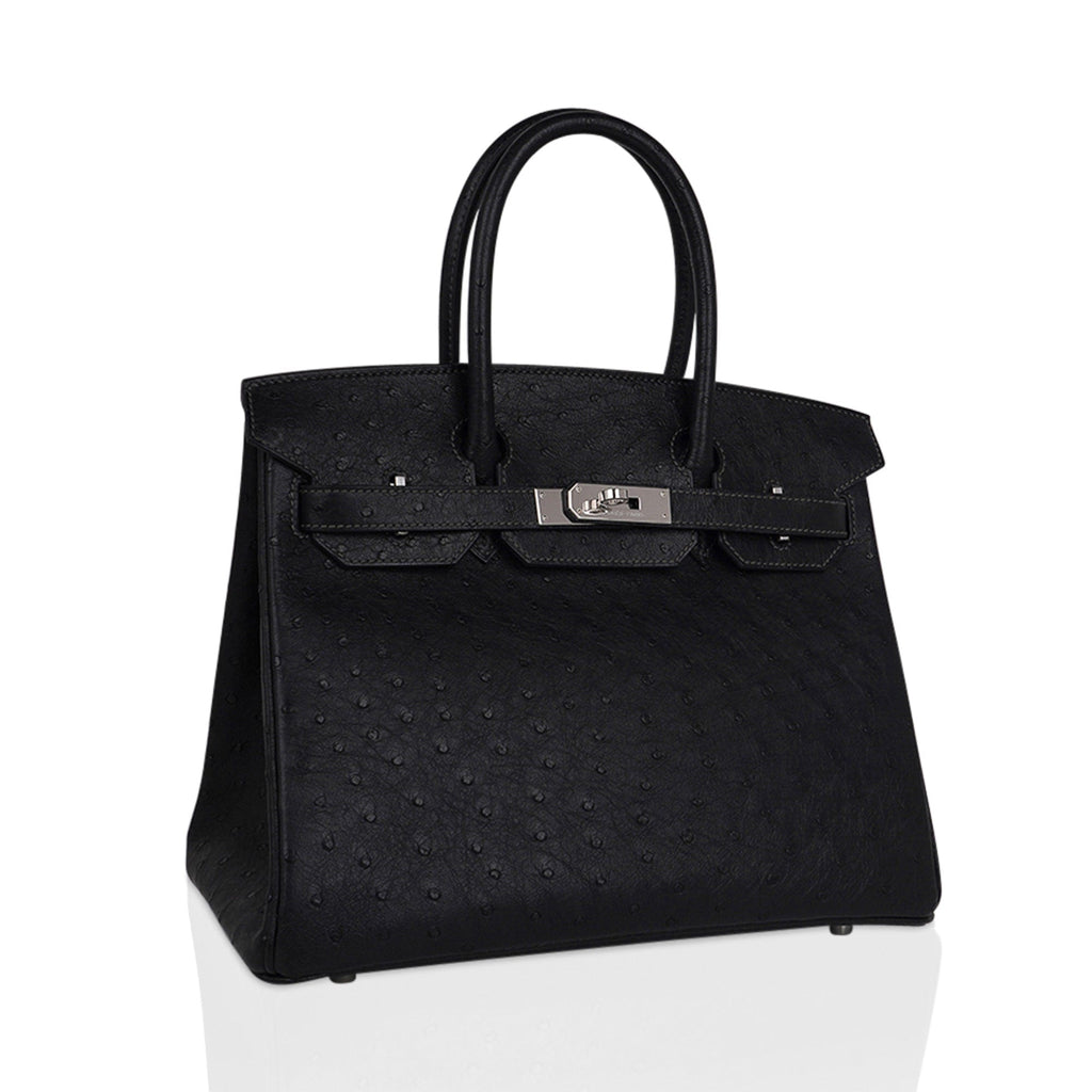 Birkin HSS 30 Bag Black (Noir ) Ostrich Palladium Hardware