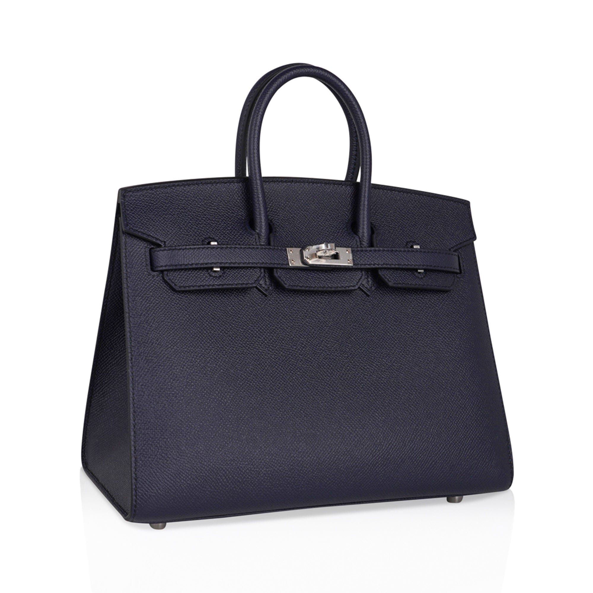 Birkin Sellier 25 Bag Blue Indigo Epsom Leather with Palladium Hardware