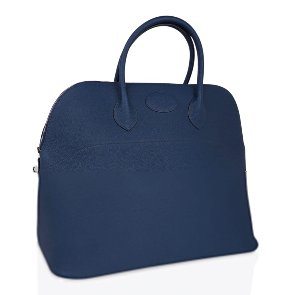 Bolide 45 Bag Blue de Prusse Togo Leather with Palladium Hardware
