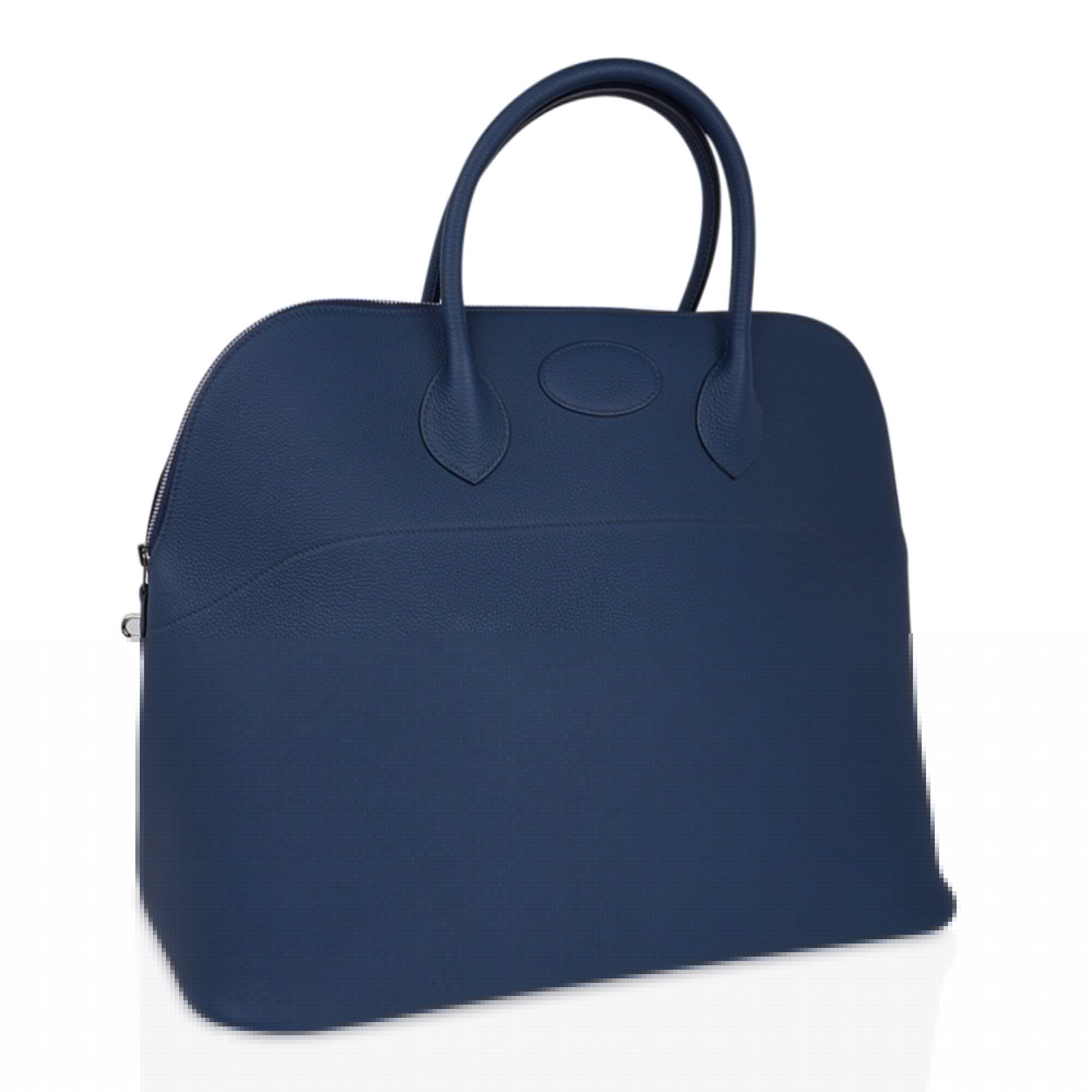 Bolide 45 Bag Blue de Prusse Togo Leather with Palladium Hardware
